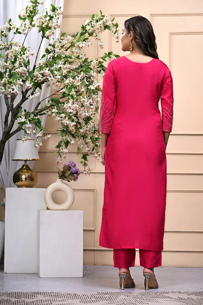 Silk Heavy Handwork Festive Wear Magenta Pink Salwar Suit