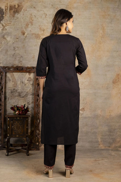 Ajrakh Officewear Cotton Suit with Printed Dupatta