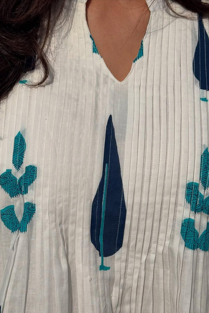 Mughal Boota Block Print Kurta Set with Pintex Detailing