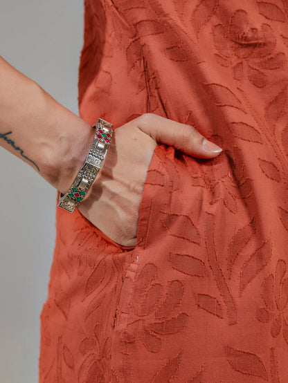 Jacquard Self Embossed Angarakha Kurta Set