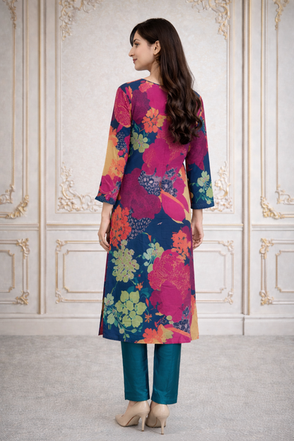 Multicolor Italian Crepe Two Piece Set