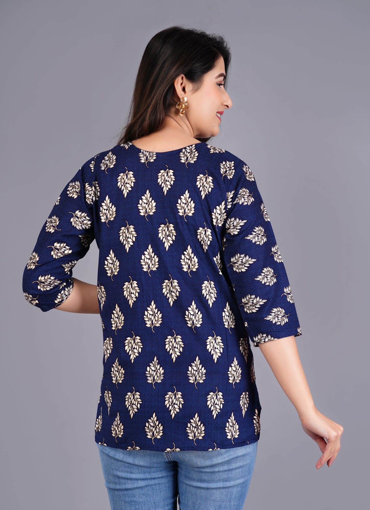 Rayon Procin Print Short Kurti