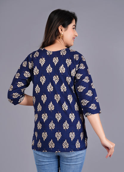 Rayon Procin Print Short Kurti