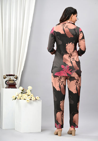 Women Officewear Printed Floral Coord Set
