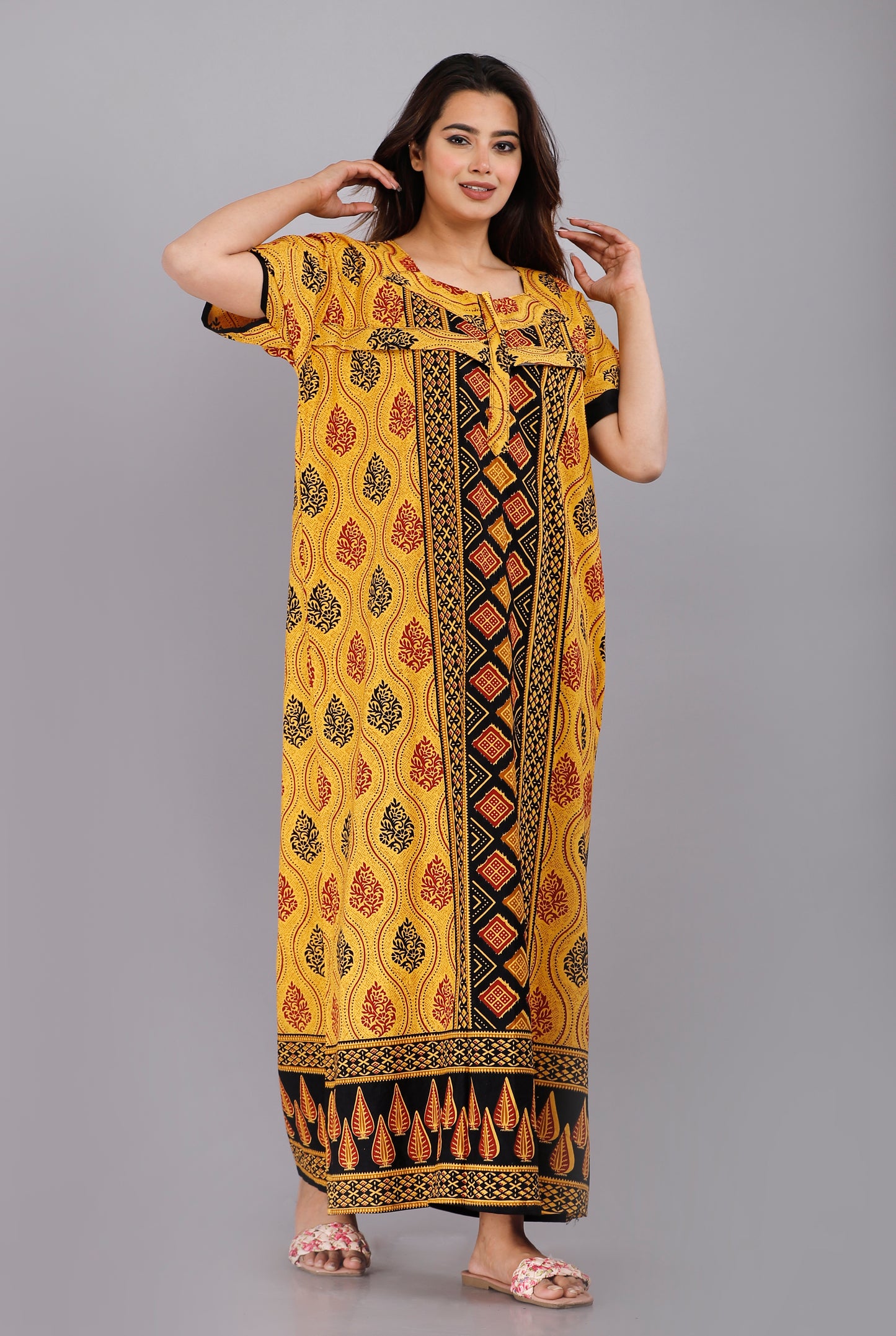 Maternity Feeding Nursing Nightwear Yellow Gown