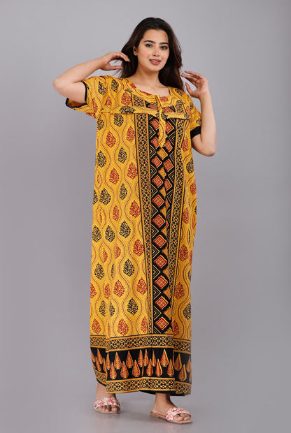 Maternity Feeding Nursing Nightwear Yellow Gown