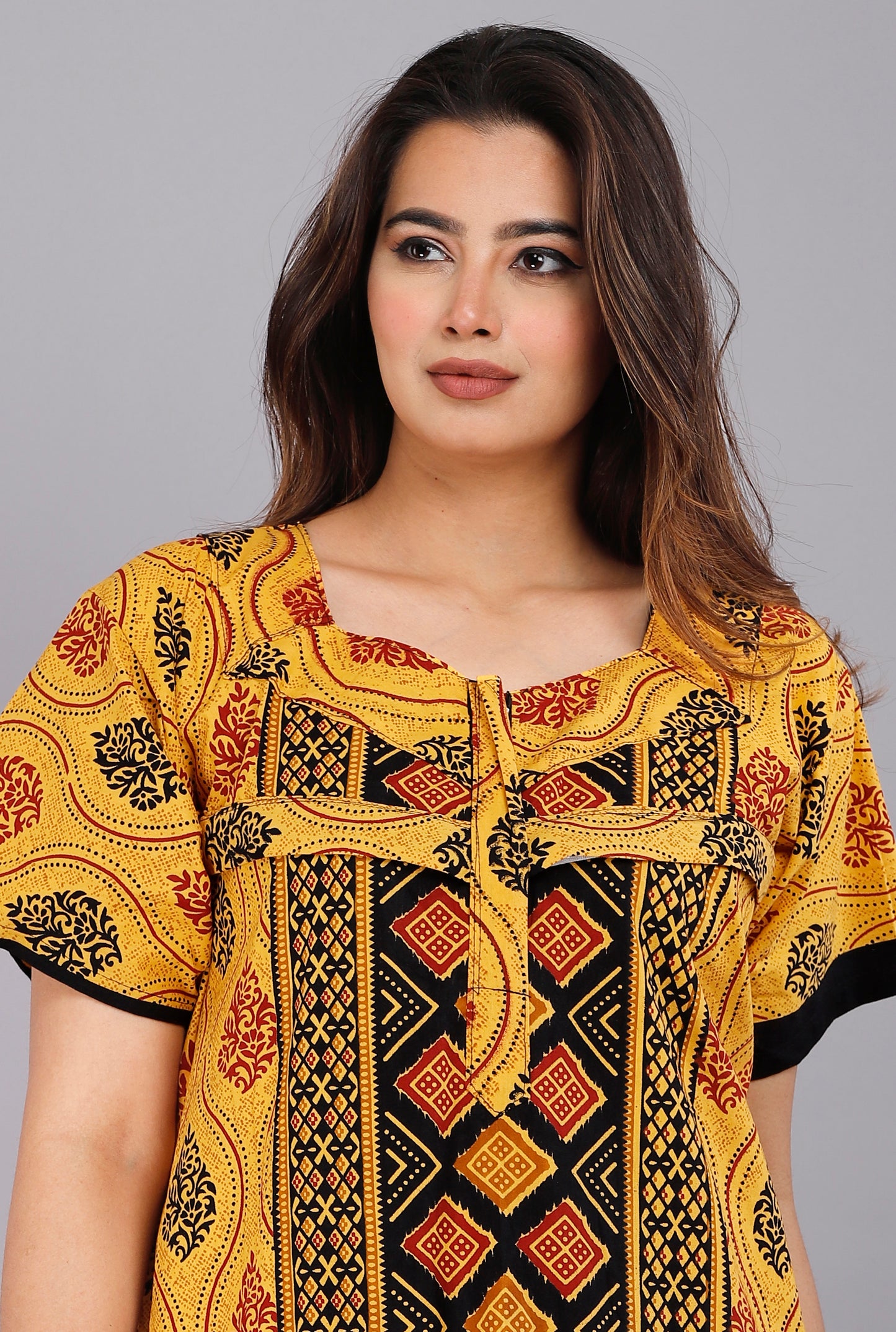 Maternity Feeding Nursing Nightwear Yellow Gown