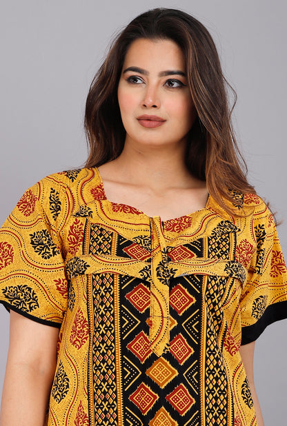 Maternity Feeding Nursing Nightwear Yellow Gown