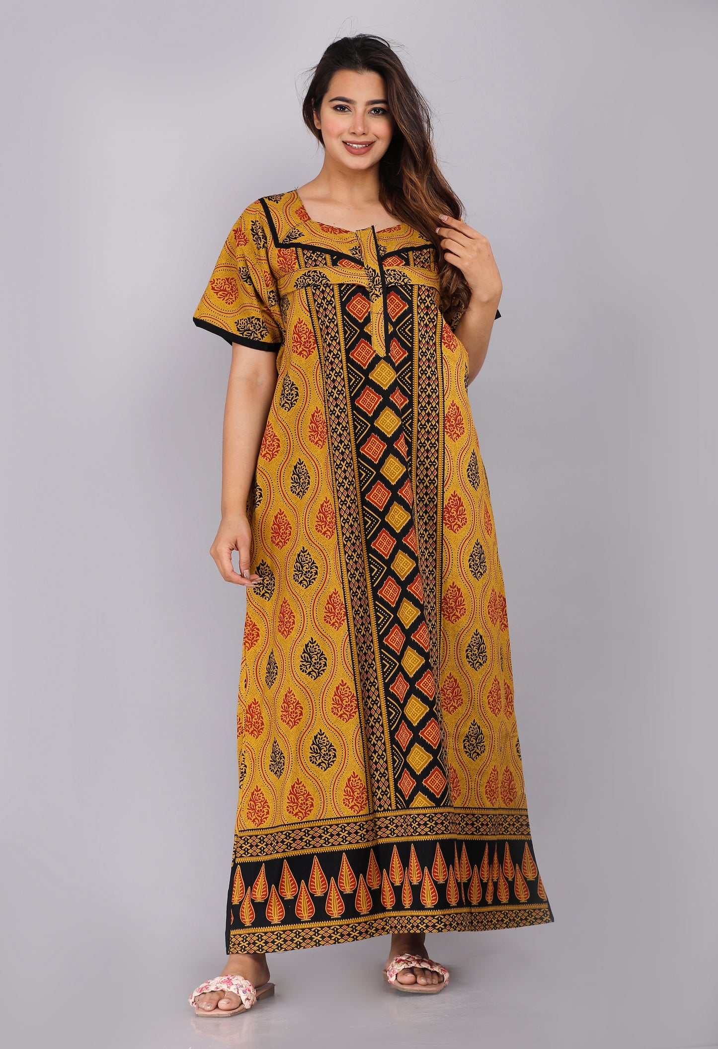 Maternity Feeding Nursing Nightwear Yellow Gown