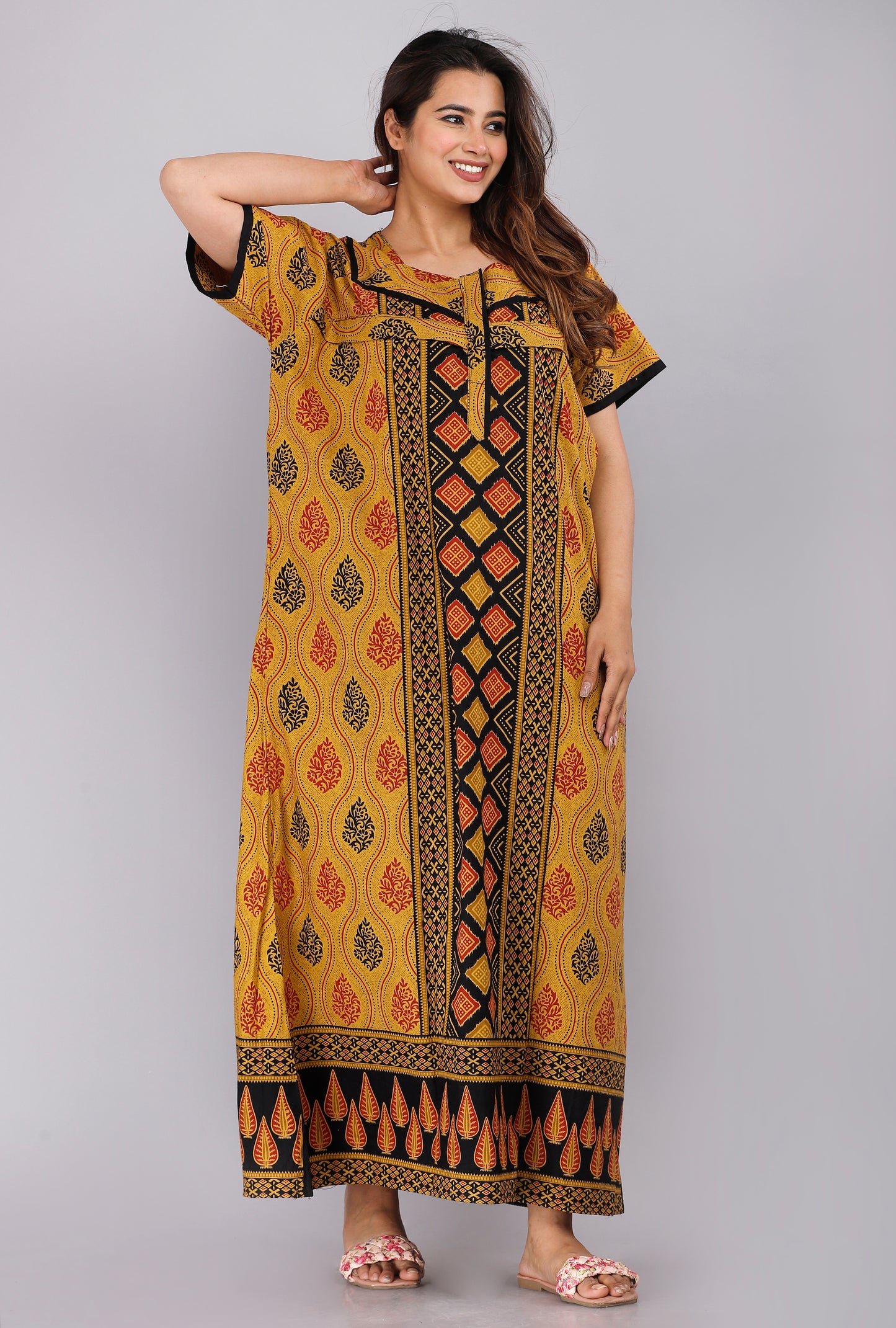 Maternity Feeding Nursing Nightwear Yellow Gown