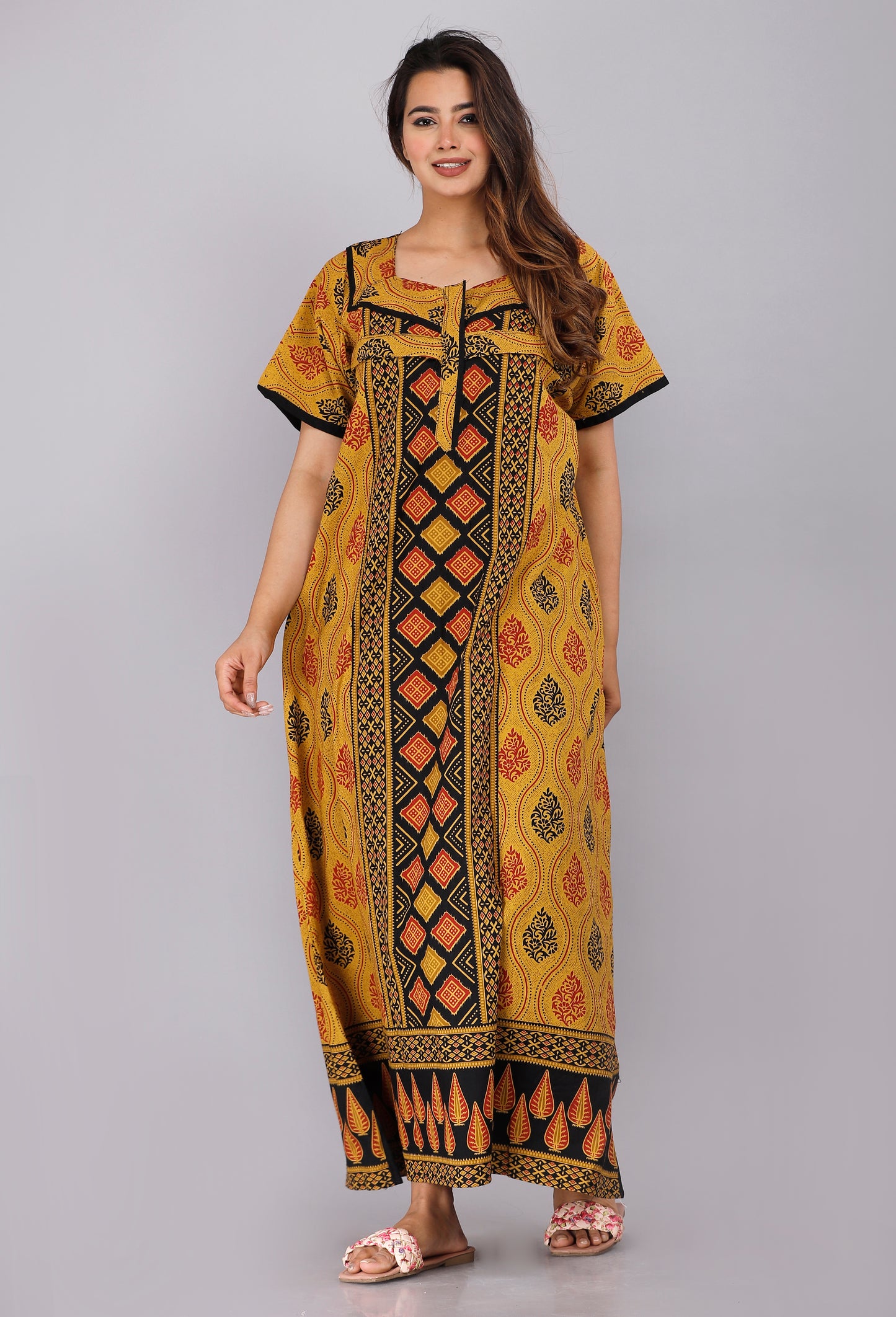 Maternity Feeding Nursing Nightwear Yellow Gown