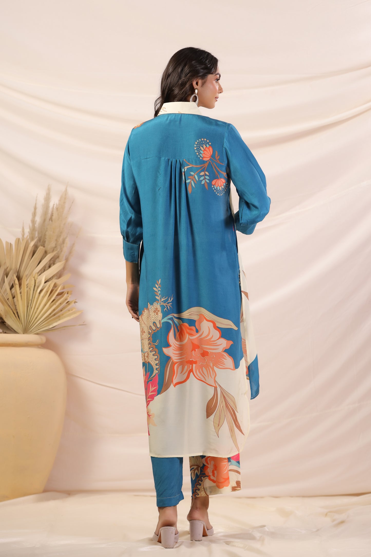 Multicolor Floral Pure Muslin Kurta Set