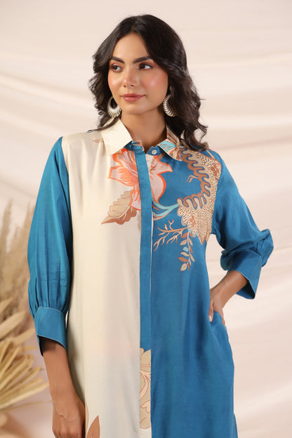 Multicolor Floral Pure Muslin Kurta Set