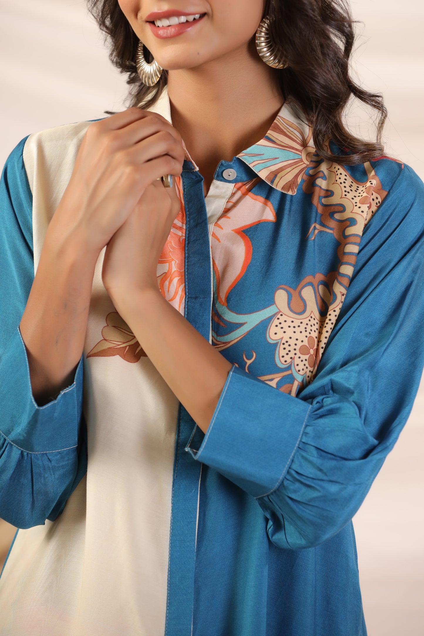 Multicolor Floral Pure Muslin Kurta Set