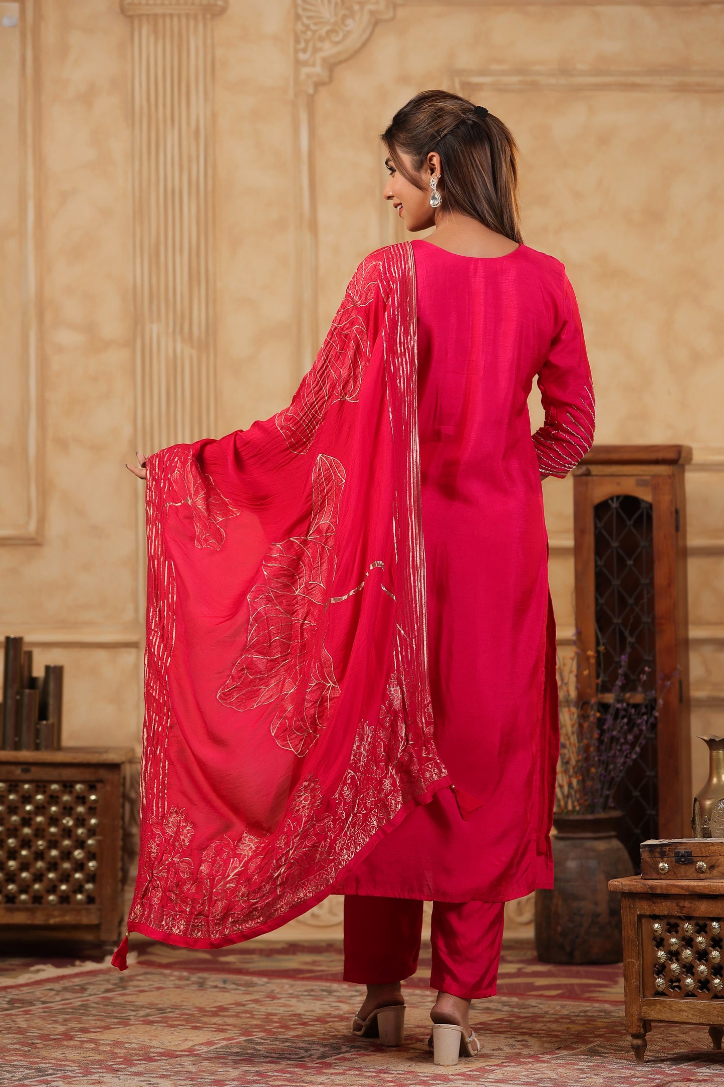 Silk Heavy Handwork Festive Wear Pink Salwar Suit