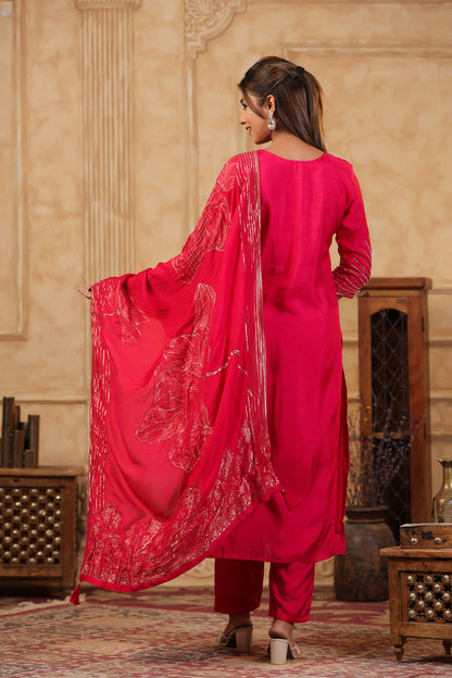 Silk Heavy Handwork Festive Wear Pink Salwar Suit