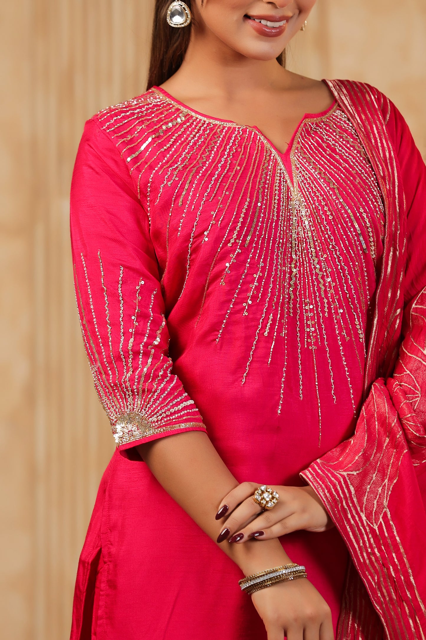 Silk Heavy Handwork Festive Wear Pink Salwar Suit