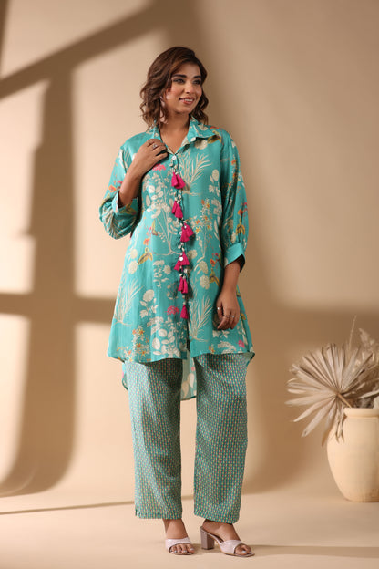 Pure Muslin Designer Embellished Coord Set