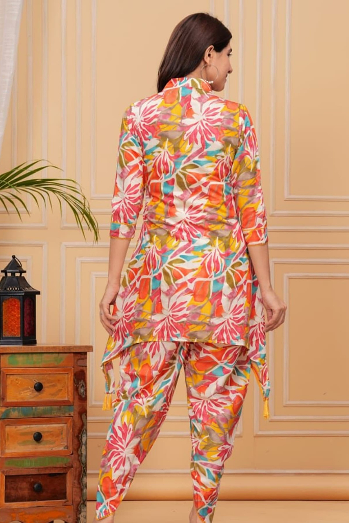 Designer Shimmer Crepe Dhoti Style Coord Set