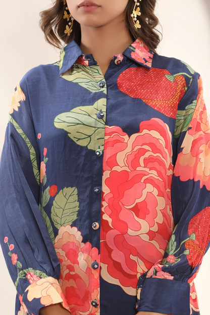 Natural Crepe Floral Coord Set