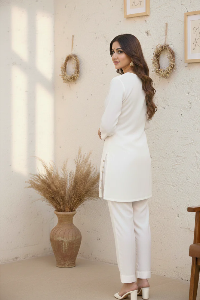 Cotton Flex Embroidered Officewear Coord Set