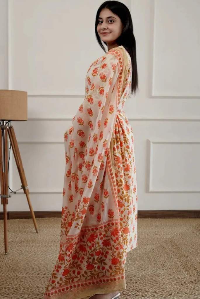 Cotton Printed Afghani Salwar Flared Suit