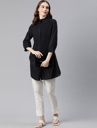 White Cotton Pants with Adjustable Waist Tie