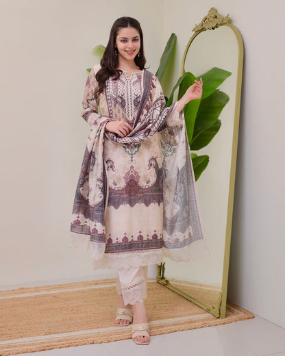 Printed Viscose Muslin Luxury Pakistani Style Suit