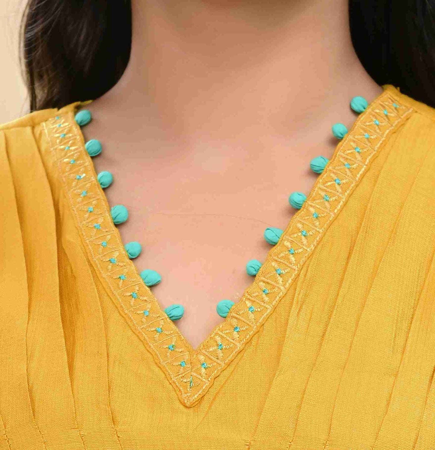 Viscose Slub Golden Yellow Coord Set