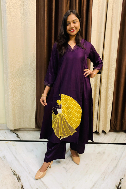 Silk Viscose Unique Patchwork A-line Dress