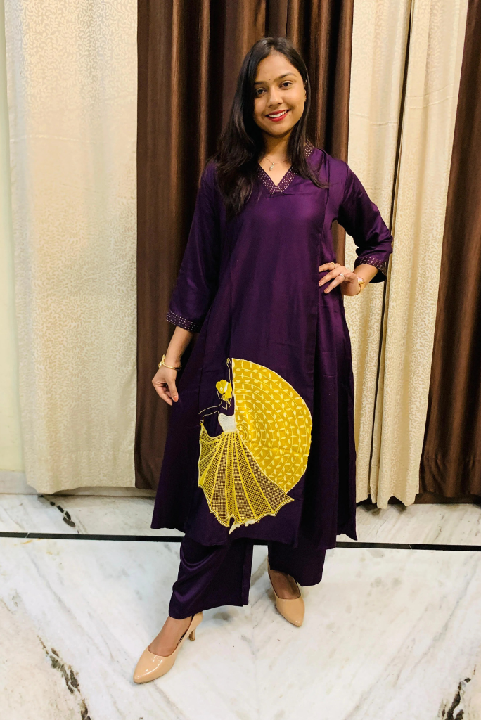 Silk Viscose Unique Patchwork A-line Dress