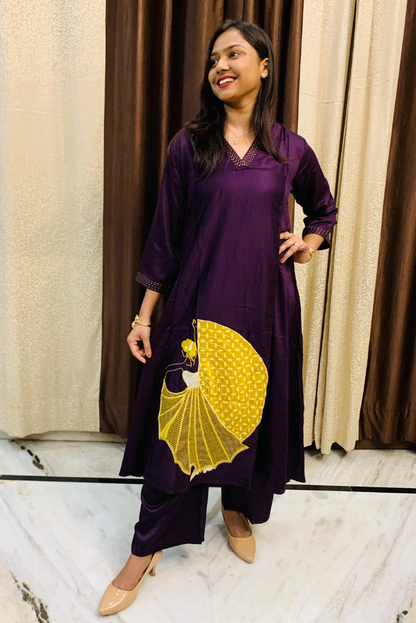 Silk Viscose Unique Patchwork A-line Dress