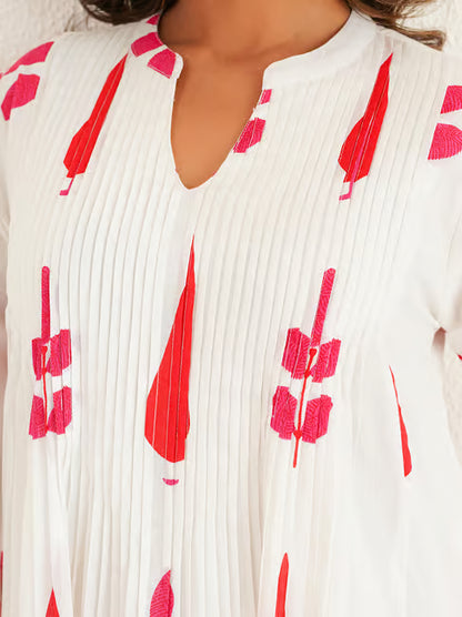 Mughal Boota Block Print Kurta Set with Pintex Detailing