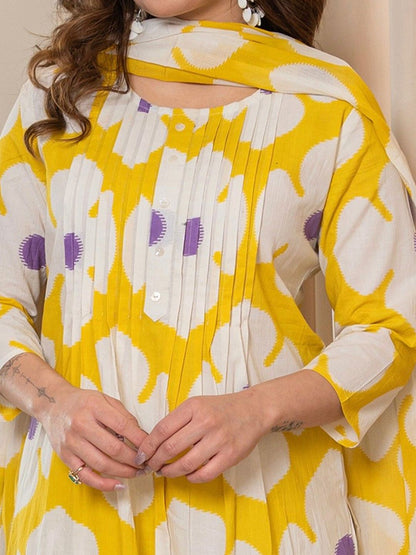 Cotton Printed Floral Three Piece Salwar Set