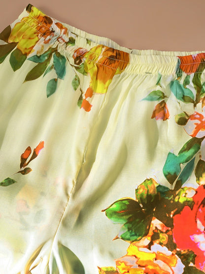 Floral Coord Set with Crochet Lacework