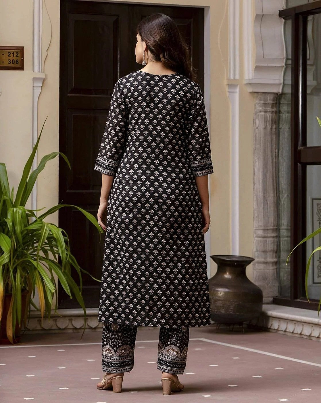 Ajrakh Print Designer Cotton Salwar Suit (Plus Size)