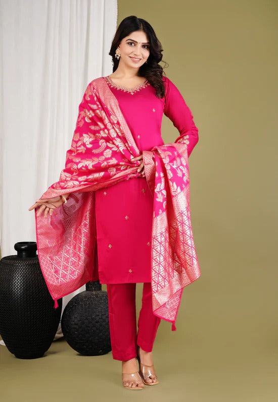 Festive Roman Silk Banarasi Salwar Suit