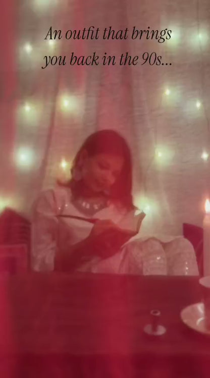 Kora White Three Piece Set with Red Dupatta