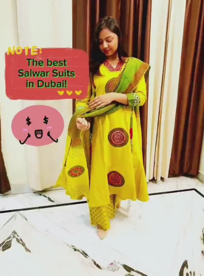 Mandala Art Patchwork 3 Piece Dress with Palazzo