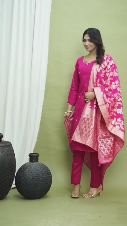 Festive Roman Silk Banarasi Salwar Suit